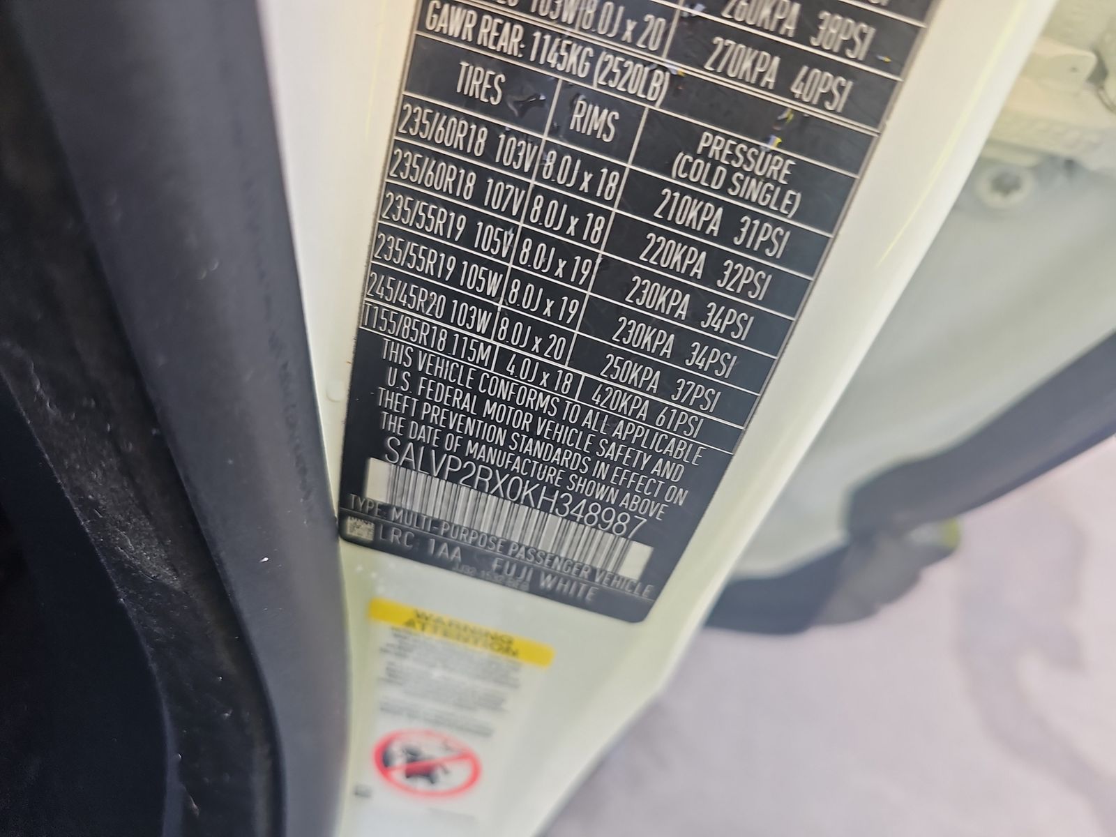 2019 Land Rover Range Rover Evoque SE AWD