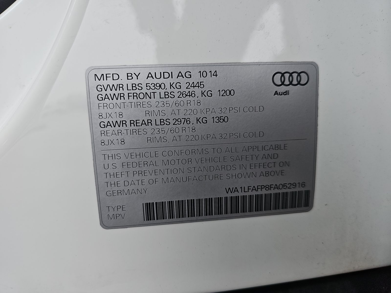 2015 Audi Q5 2.0T Premium Plus AWD