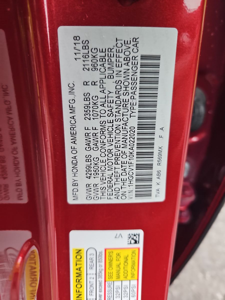 2019 Honda Accord LX FWD