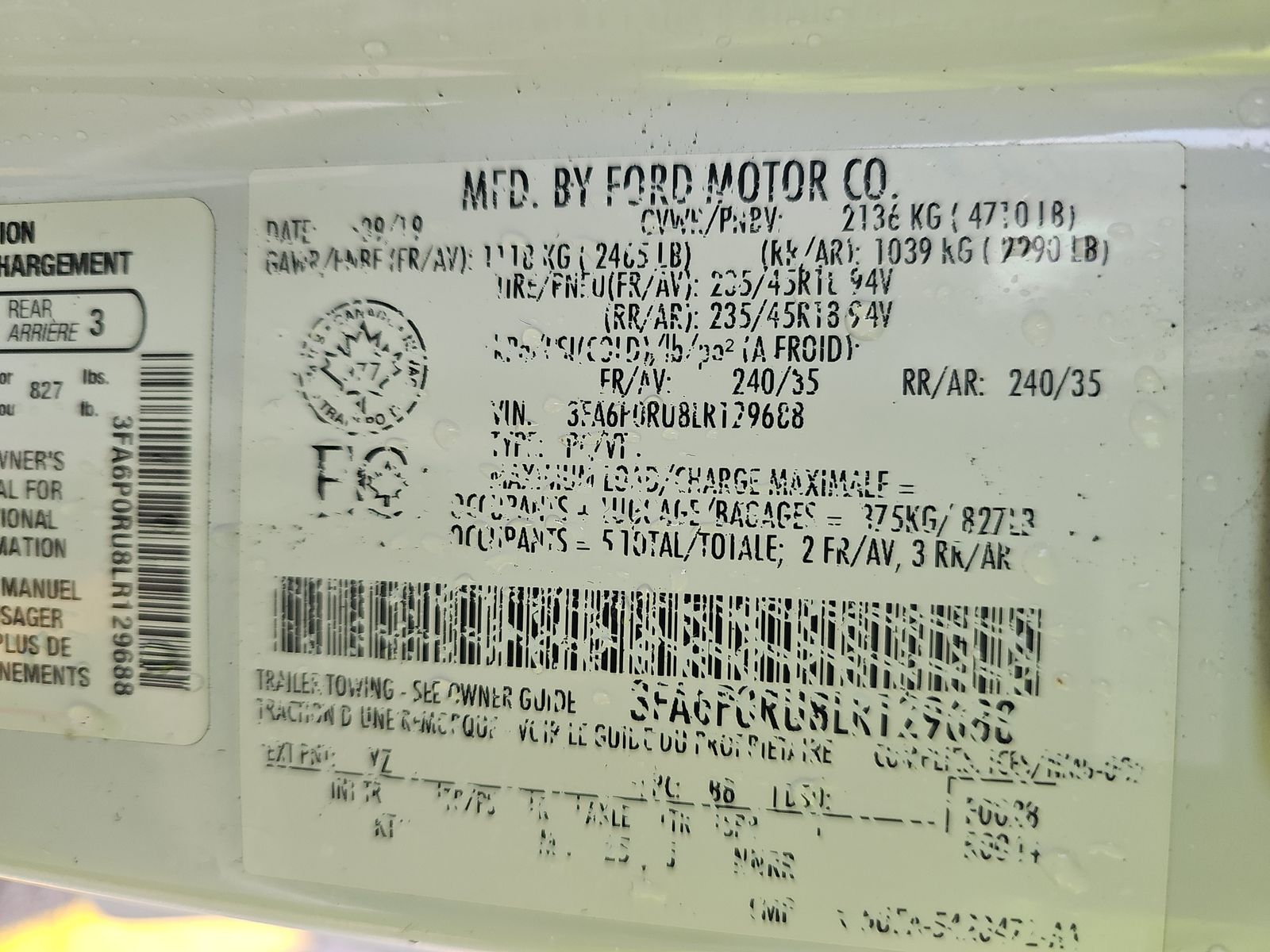 2020 Ford Fusion Hybrid Titanium FWD