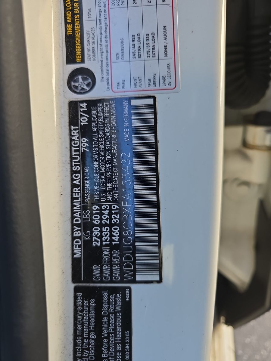 2015 Mercedes-Benz S-Class S 550 RWD