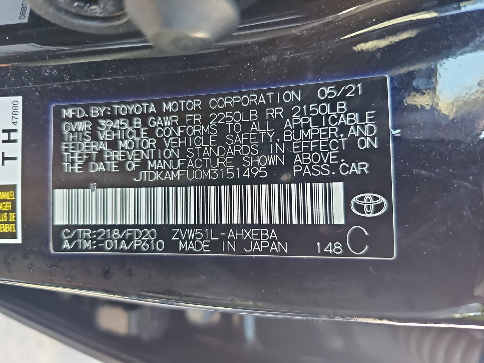 2021 Toyota Prius LE FWD