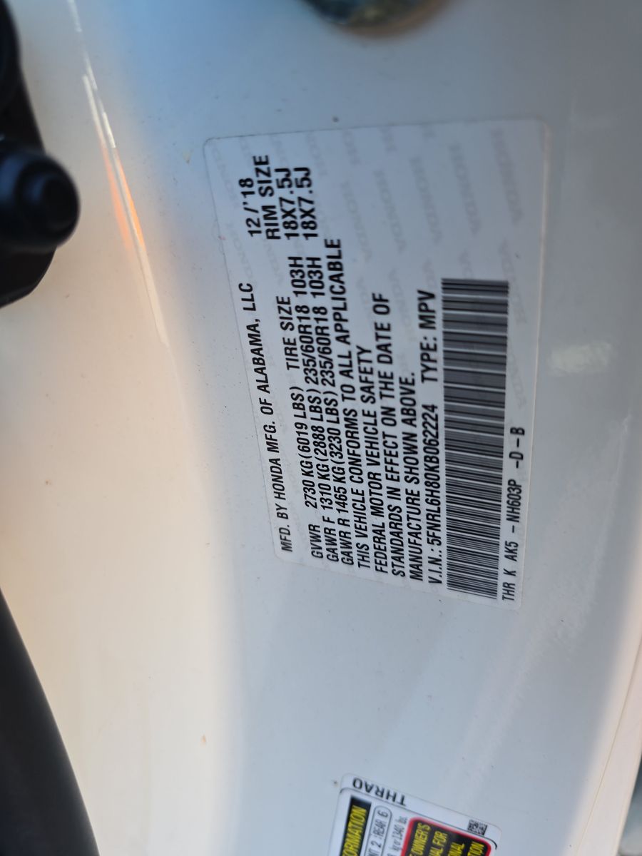 2019 Honda Odyssey Touring FWD