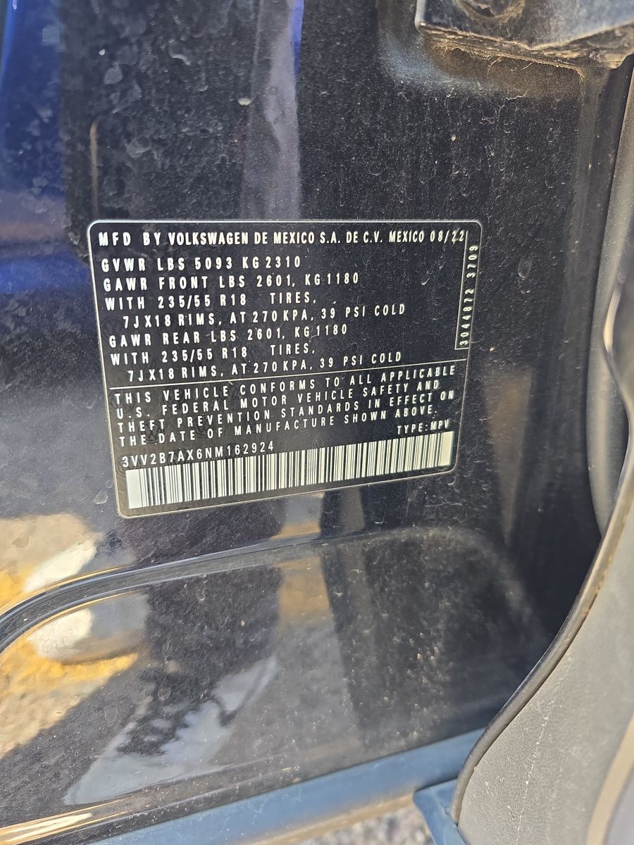 2022 Volkswagen Tiguan 2.0T SE AWD