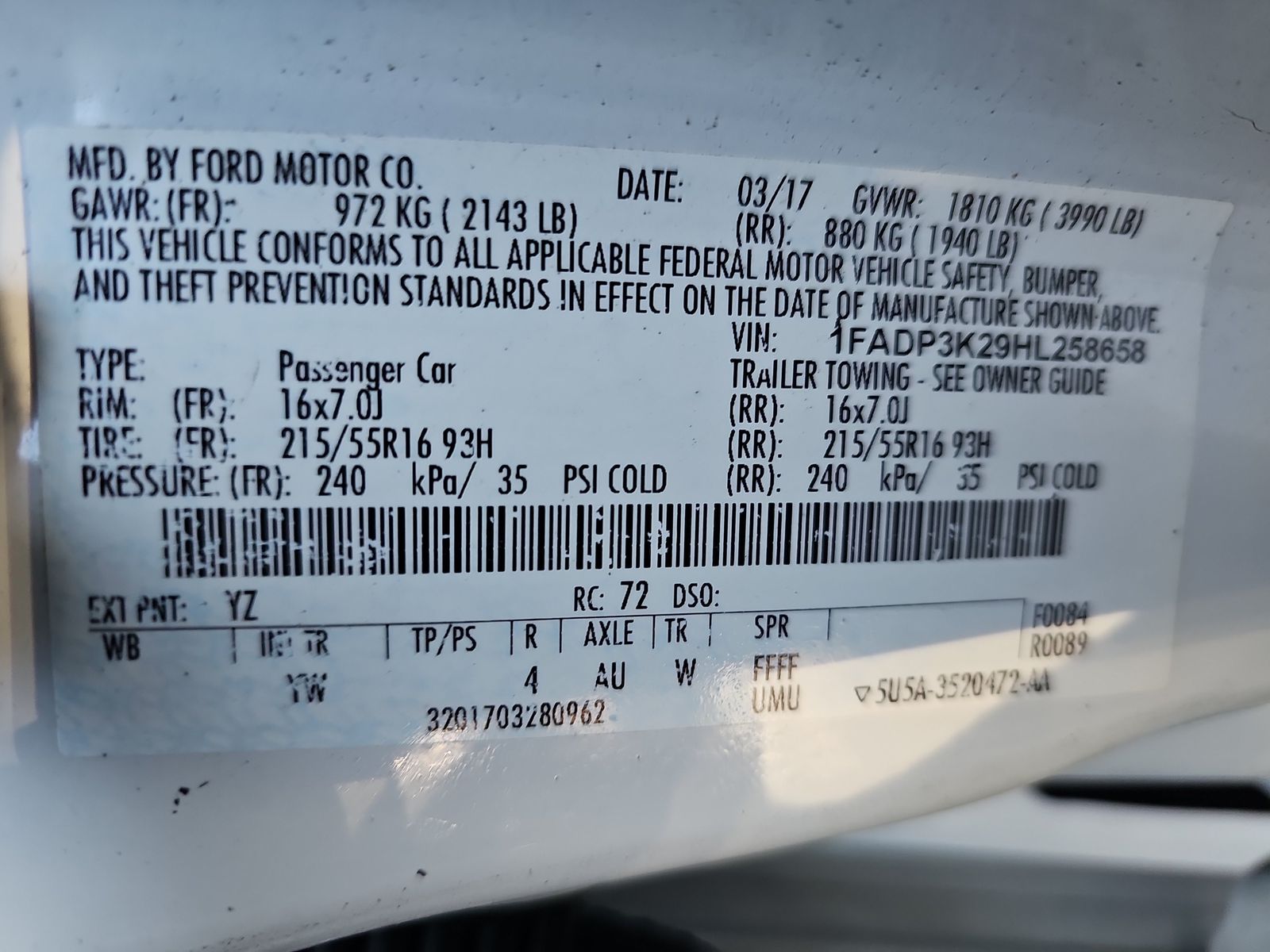 2017 Ford Focus SE FWD