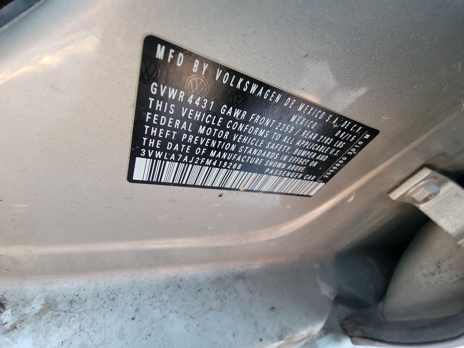 2015 Volkswagen Jetta 2.0L TDI SE FWD