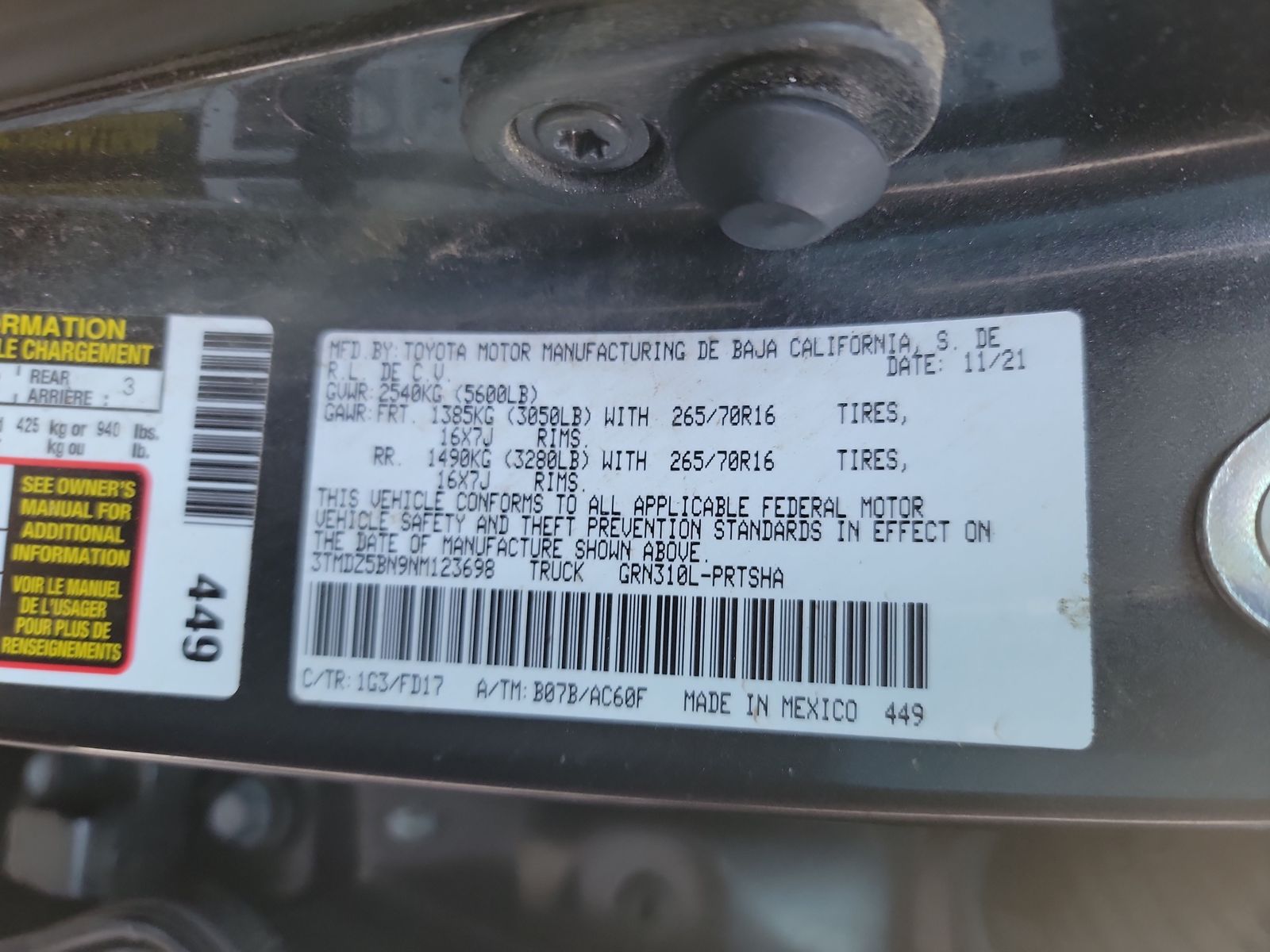 2022 Toyota Tacoma TRD Off-Road AWD