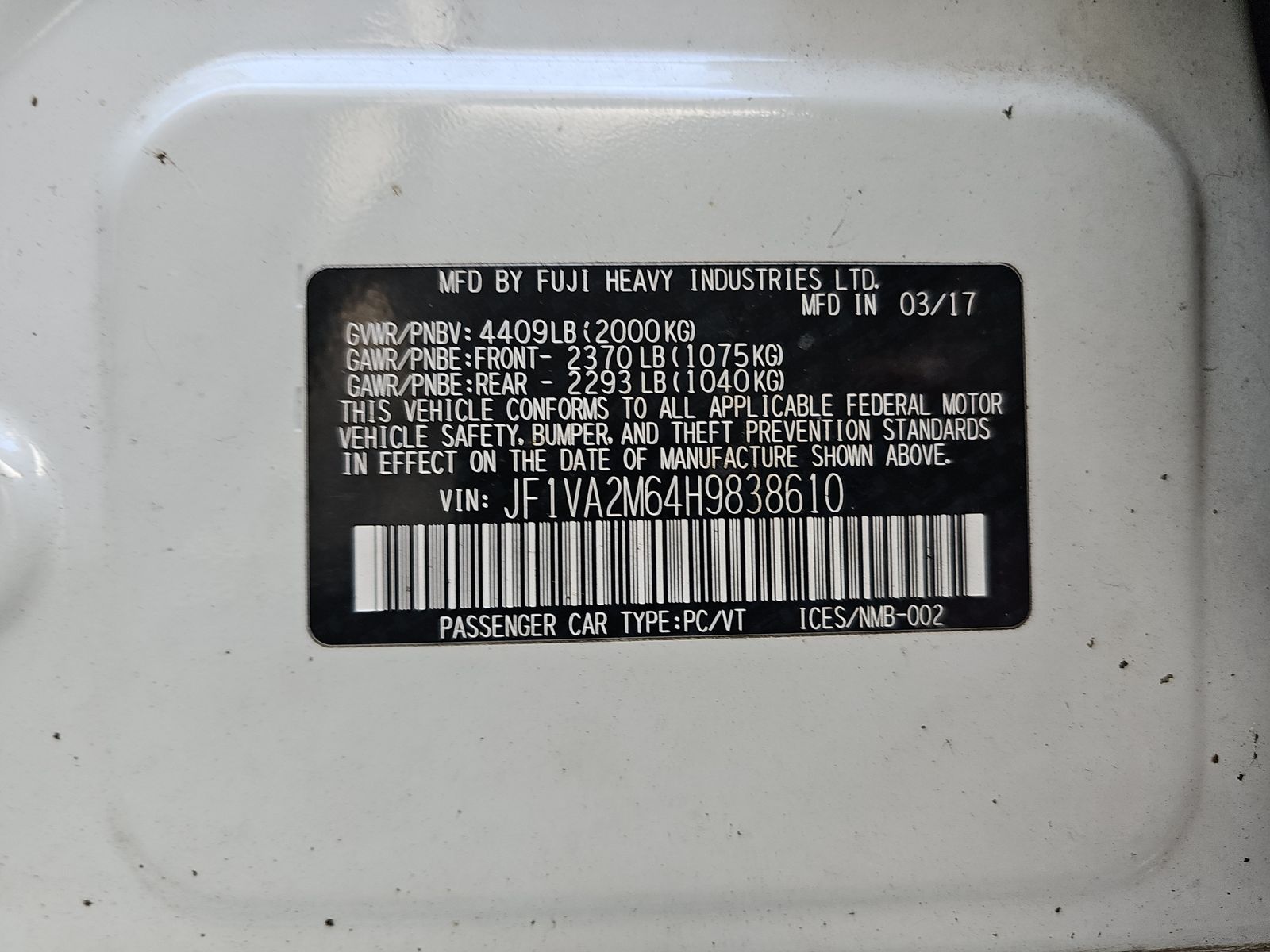 2017 Subaru WRX STi AWD