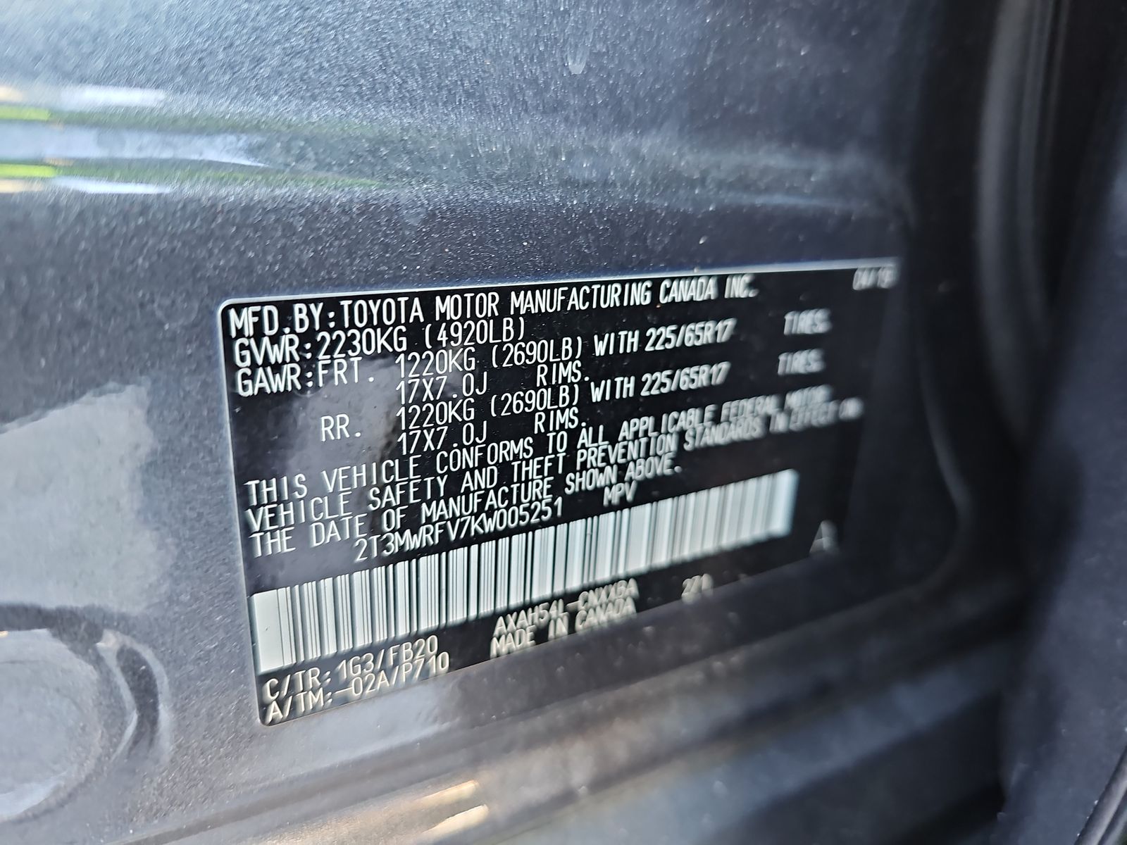 2019 Toyota RAV4 Hybrid LE AWD