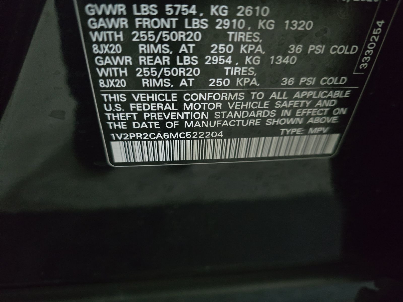 2021 Volkswagen Atlas 3.6L SE FWD