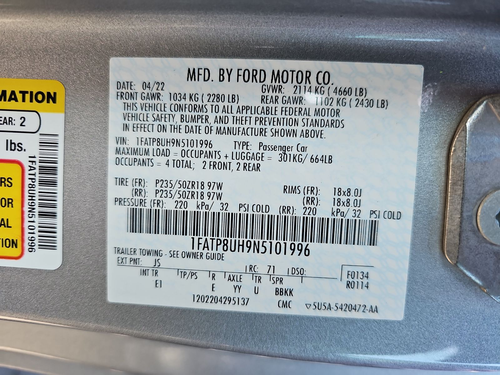 2022 Ford Mustang EcoBoost Premium RWD