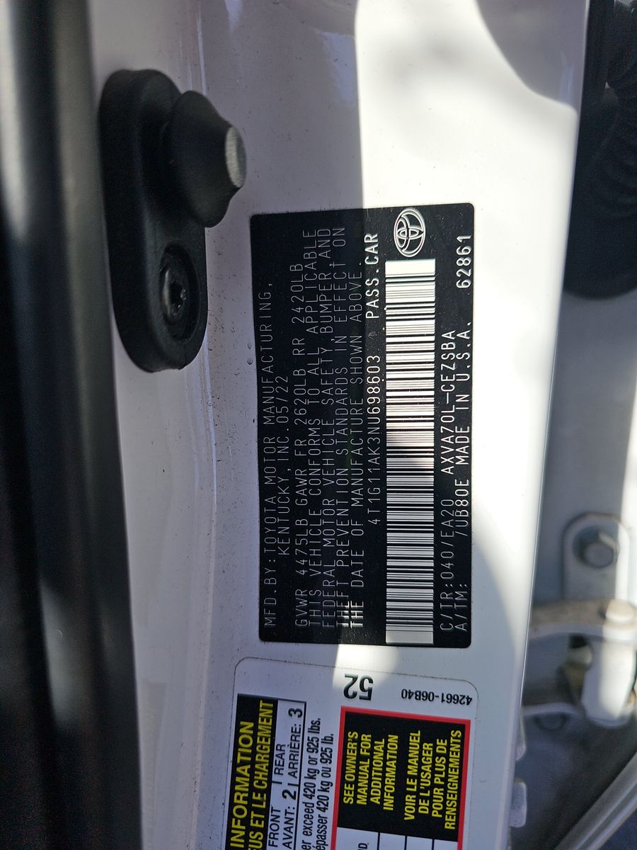 2022 Toyota Camry SE FWD