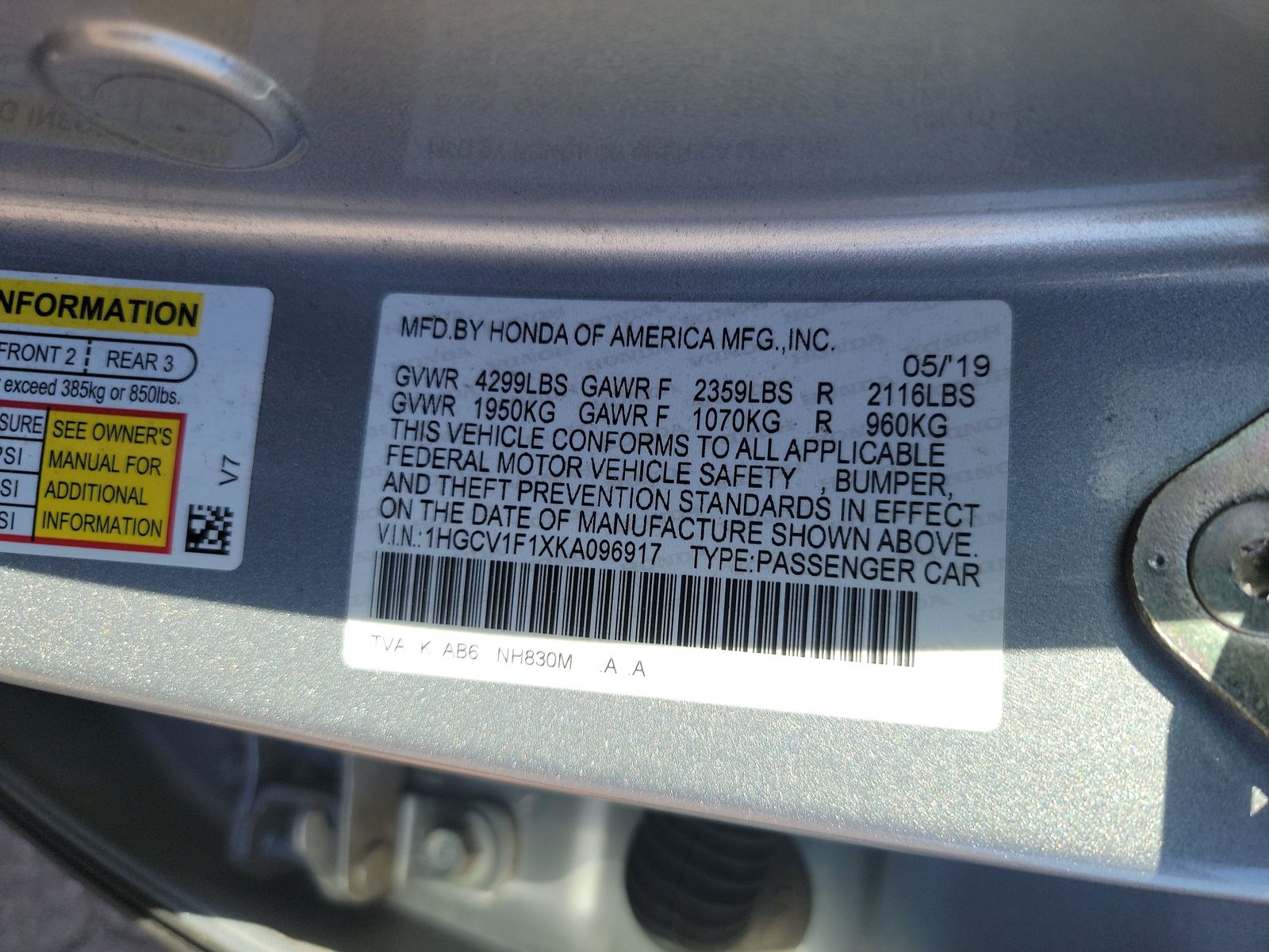 2019 Honda Accord LX FWD