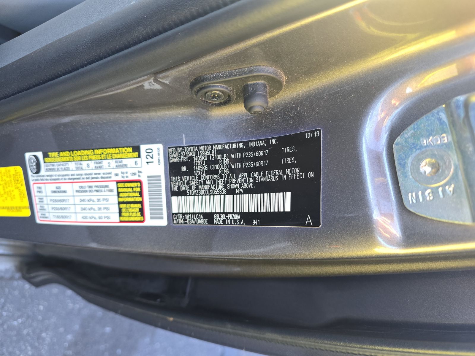 2020 Toyota Sienna XLE FWD