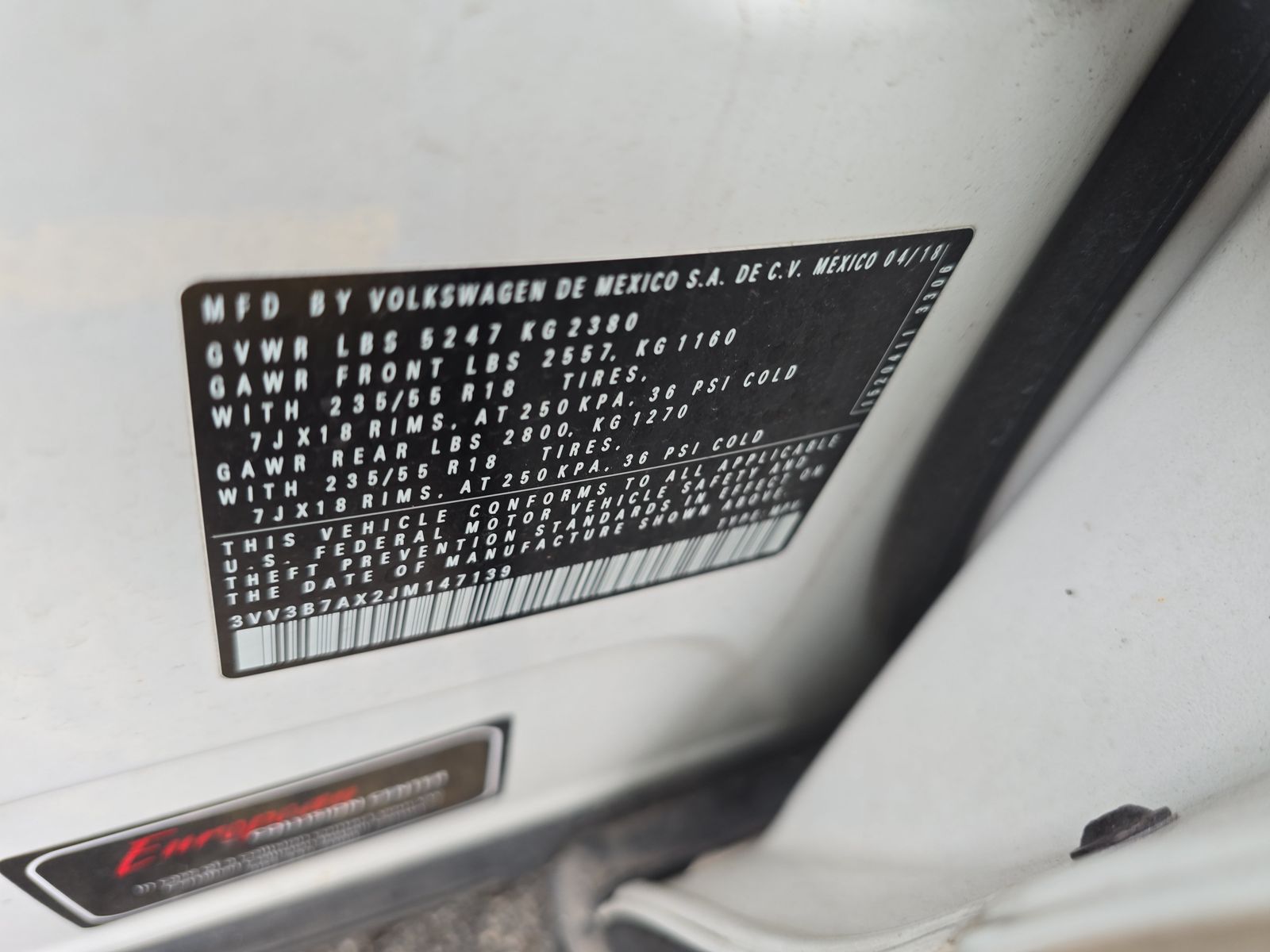 2018 Volkswagen Tiguan 2.0T SEL FWD