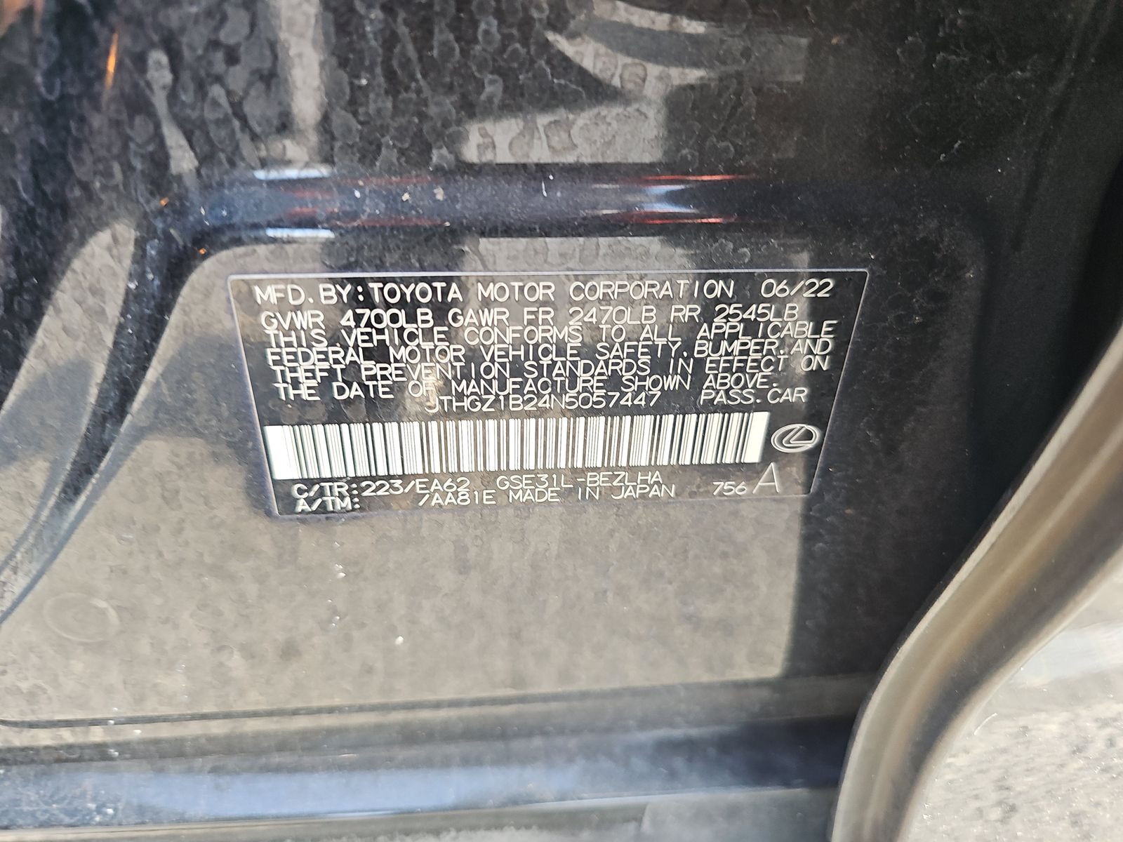 2022 Lexus IS IS 350 F SPORT RWD