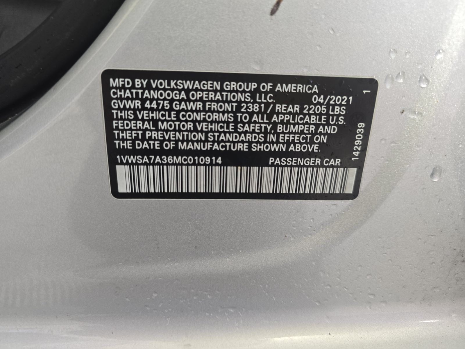 2021 Volkswagen Passat 2.0T SE FWD