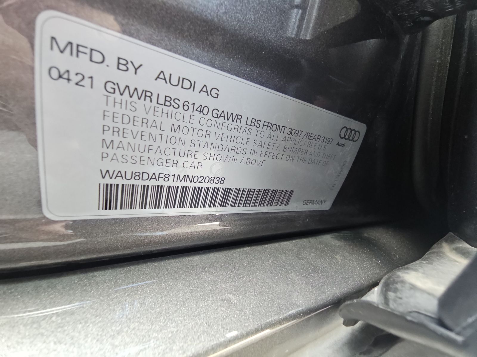 2021 Audi A8 Base AWD
