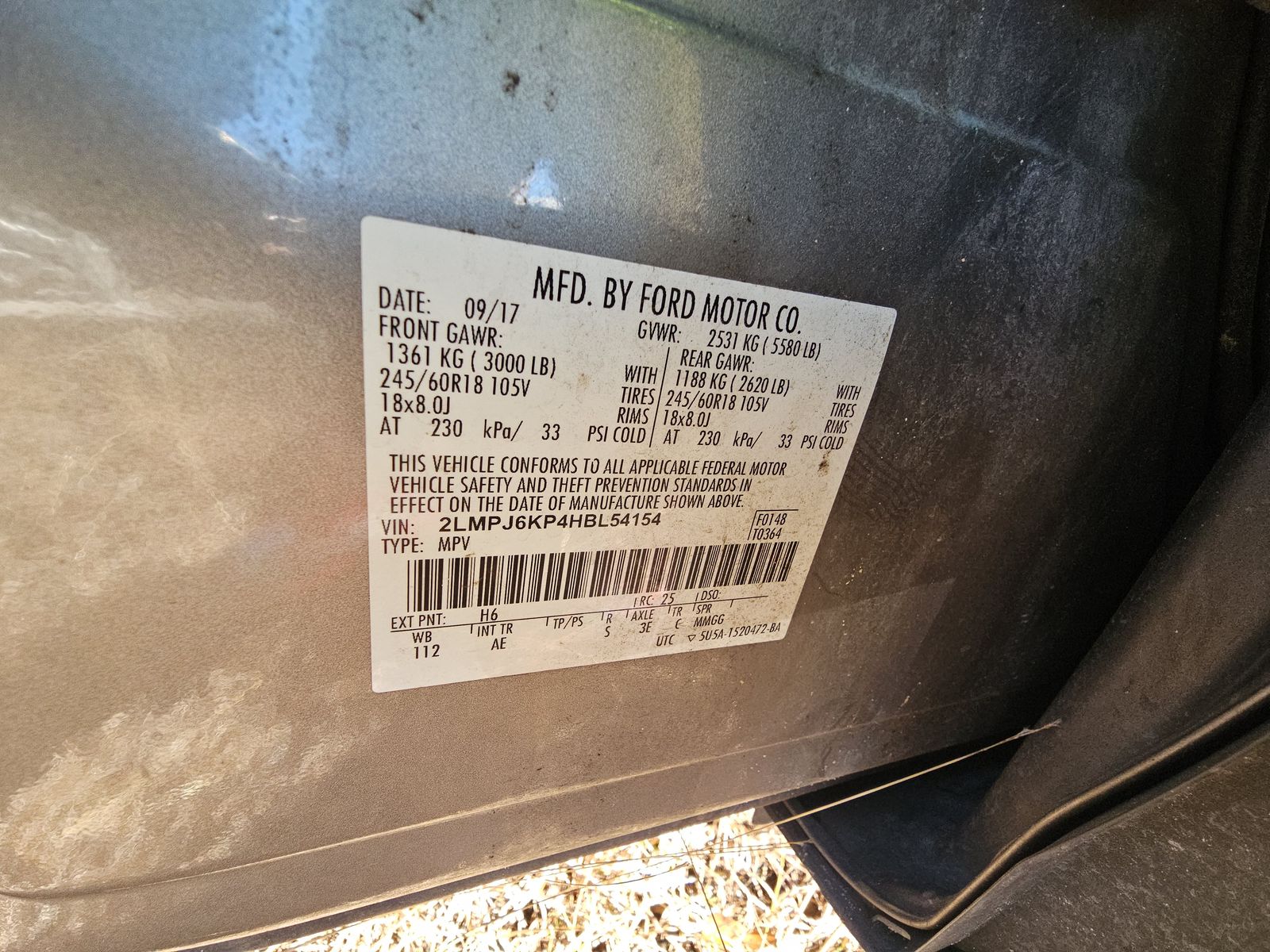 2017 Lincoln MKX Select FWD