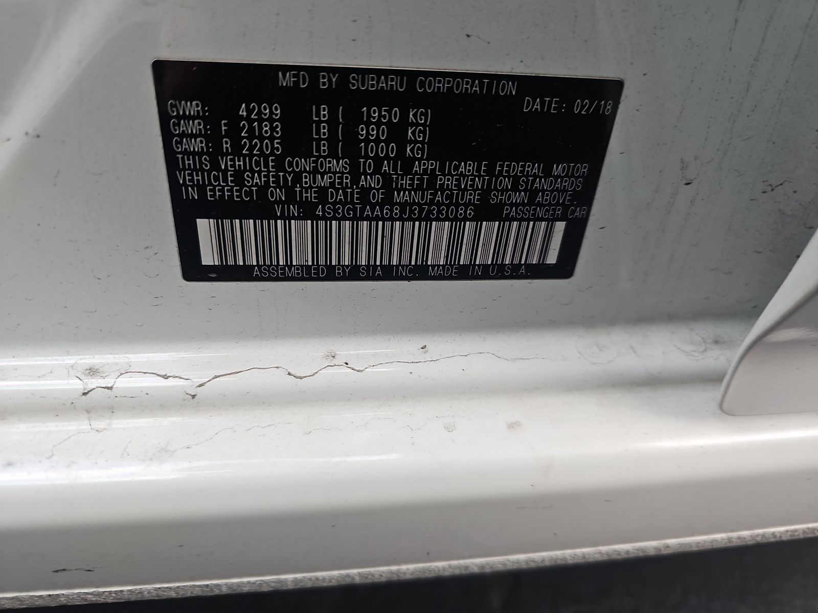 2018 Subaru Impreza 2.0i AWD