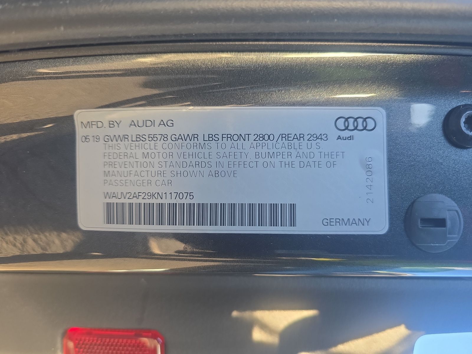 2019 Audi A7 3.0T Prestige AWD