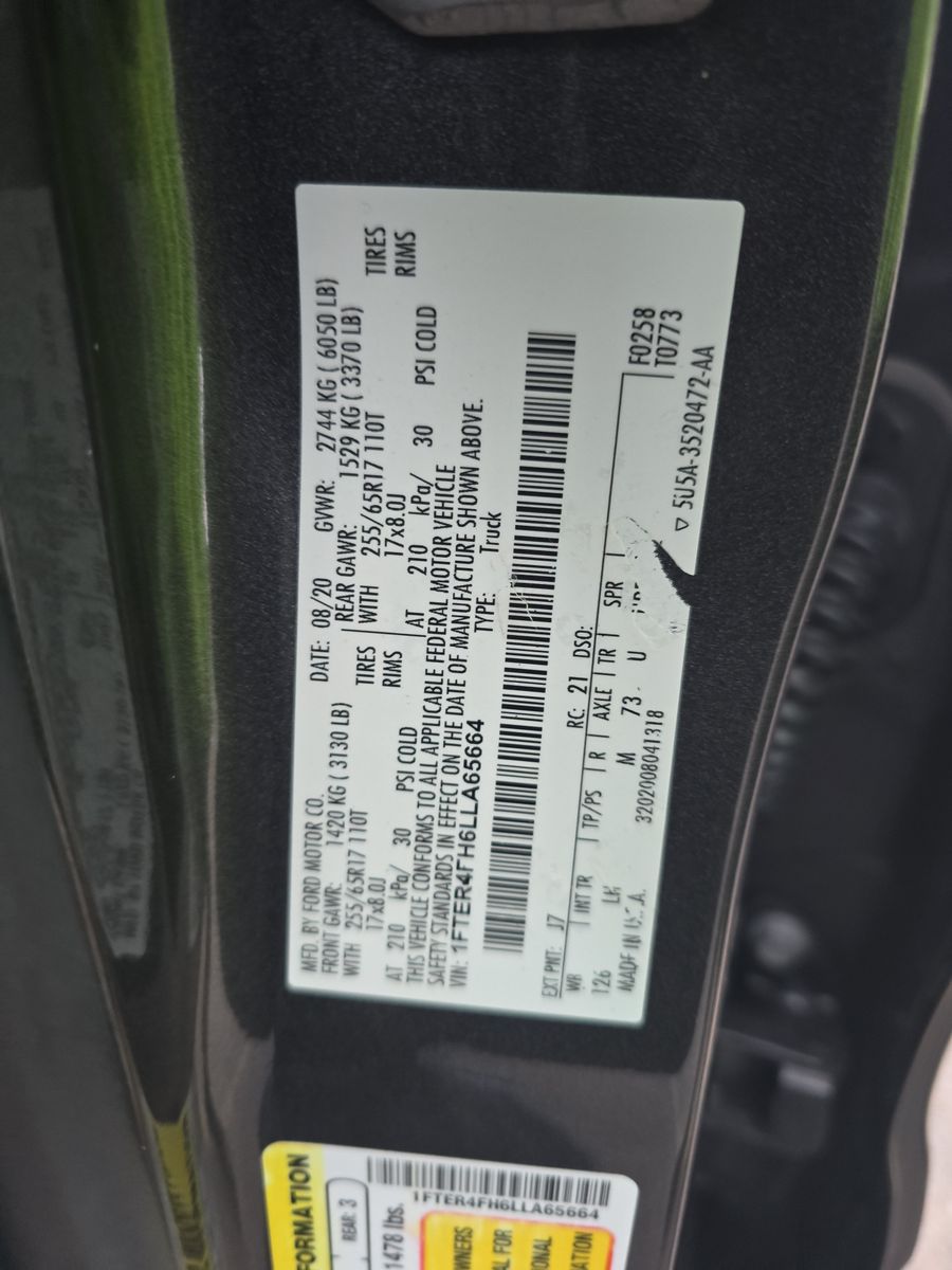 2020 Ford Ranger XLT AWD