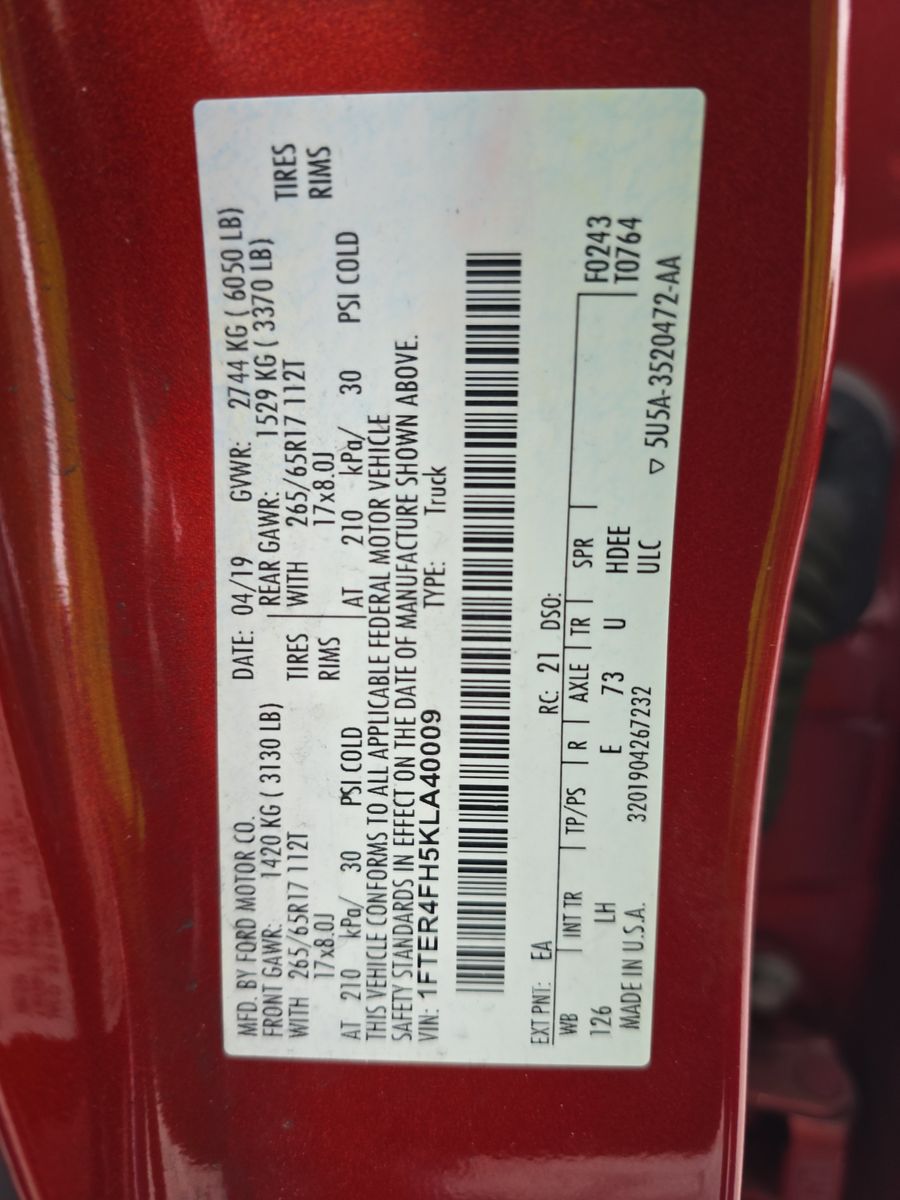 2019 Ford Ranger XLT AWD