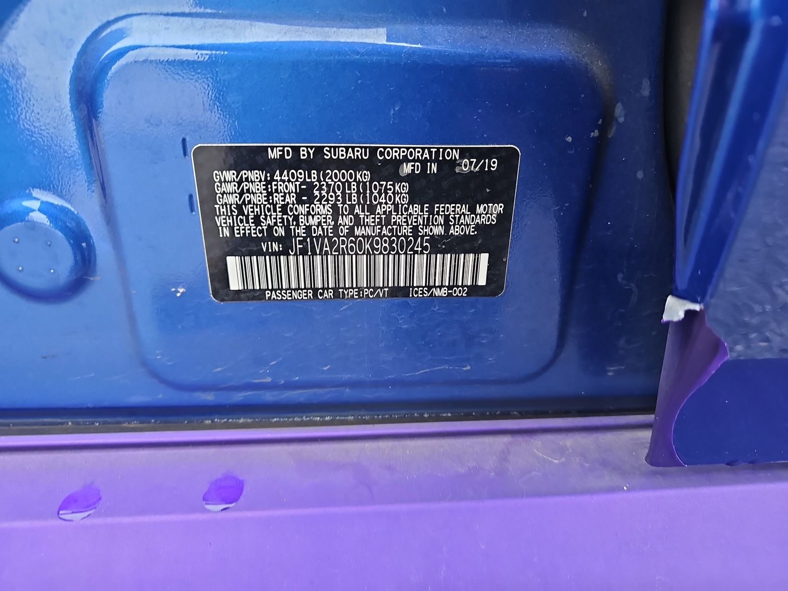 2019 Subaru WRX STi AWD