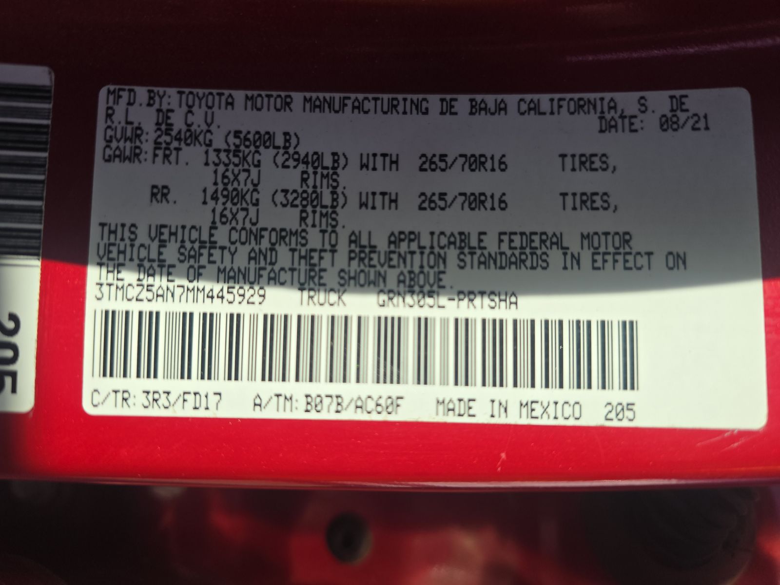 2021 Toyota Tacoma TRD Off-Road AWD