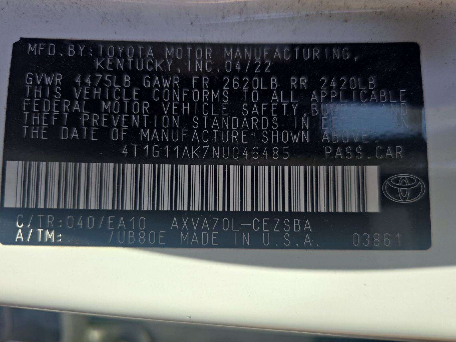 2022 Toyota Camry SE FWD