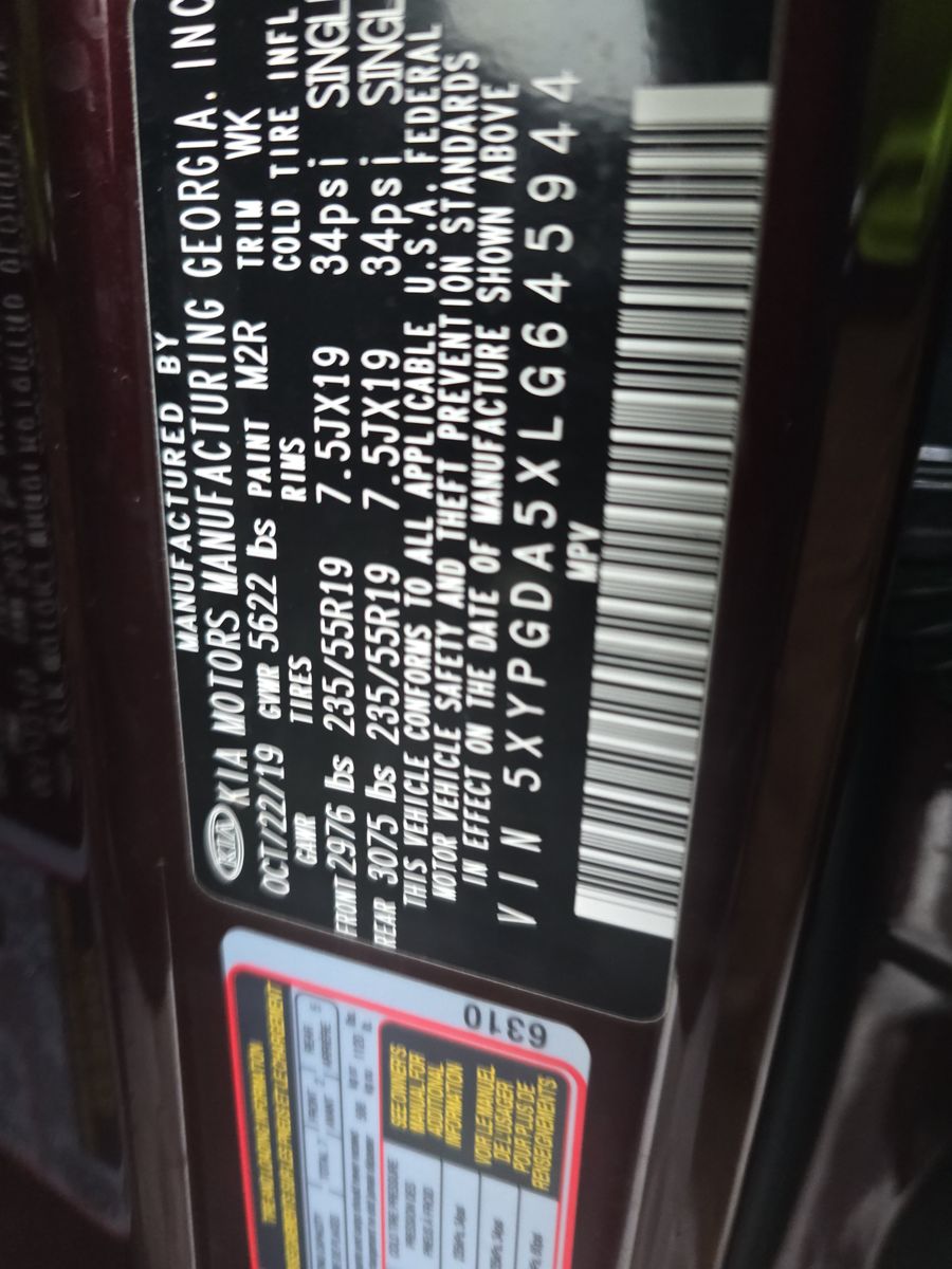 2020 Kia Sorento S AWD