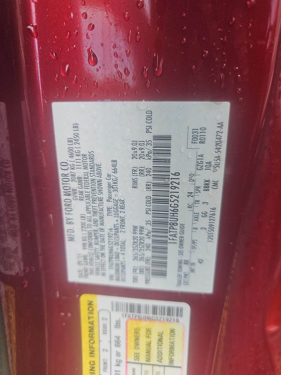 2016 Ford Mustang EcoBoost Premium RWD