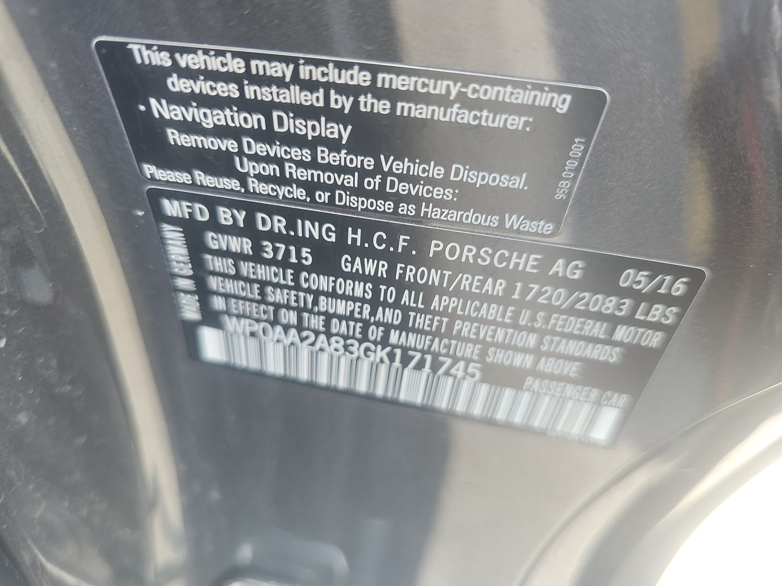 2016 Porsche Cayman Base RWD