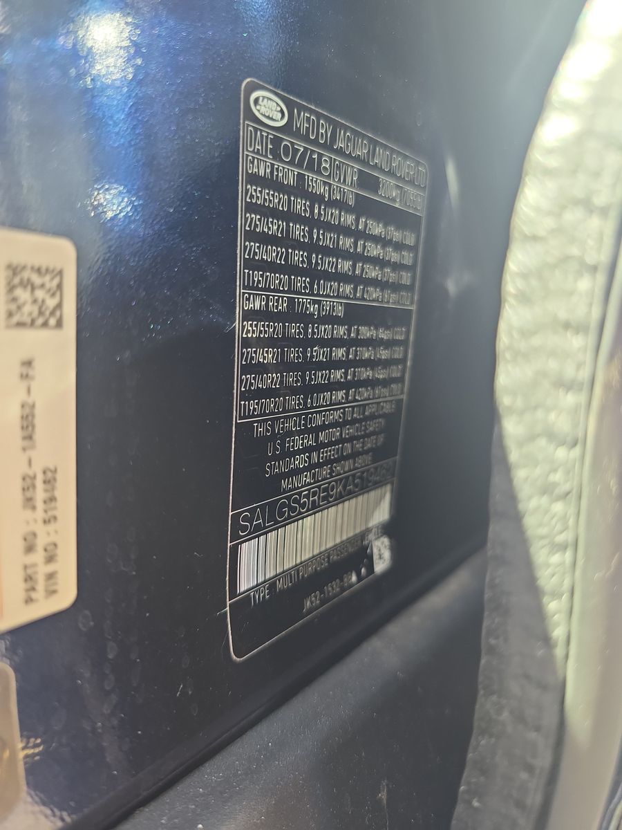 2019 Land Rover Range Rover Supercharged LWB AWD