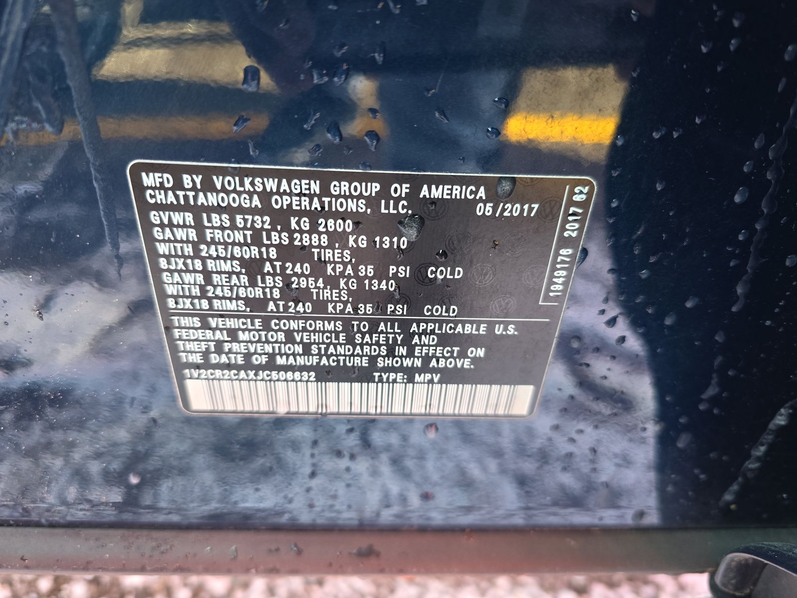 2018 Volkswagen Atlas 3.6L SE FWD