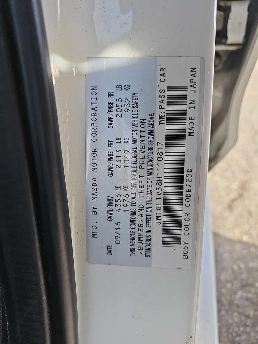 2017 MAZDA MAZDA6 Touring FWD