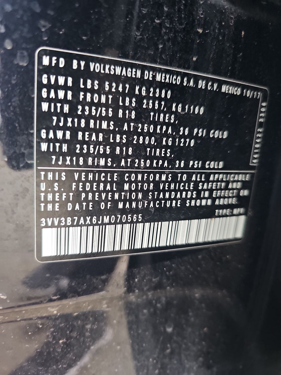 2018 Volkswagen Tiguan 2.0T SEL FWD