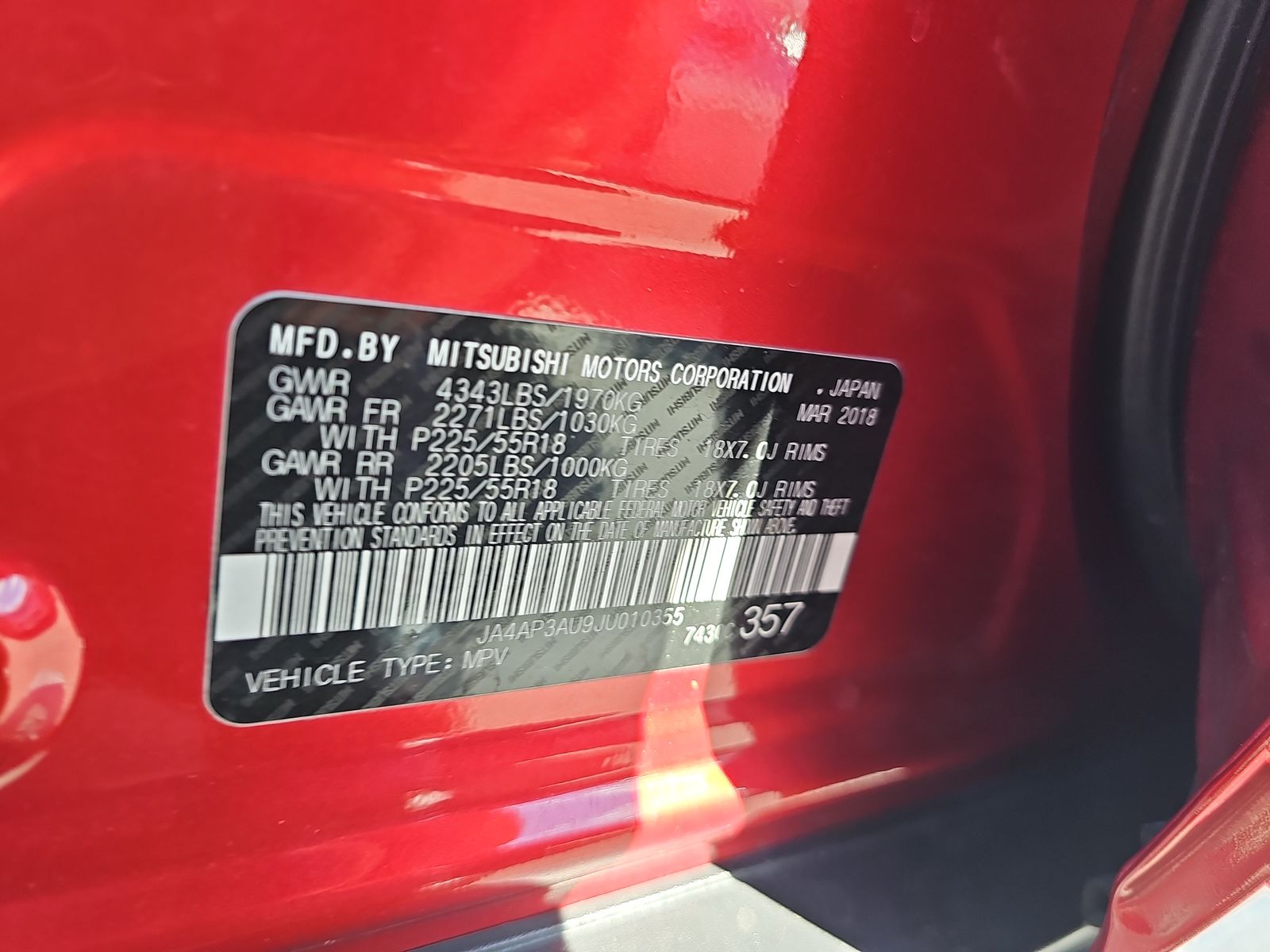 2018 Mitsubishi Outlander Sport ES FWD