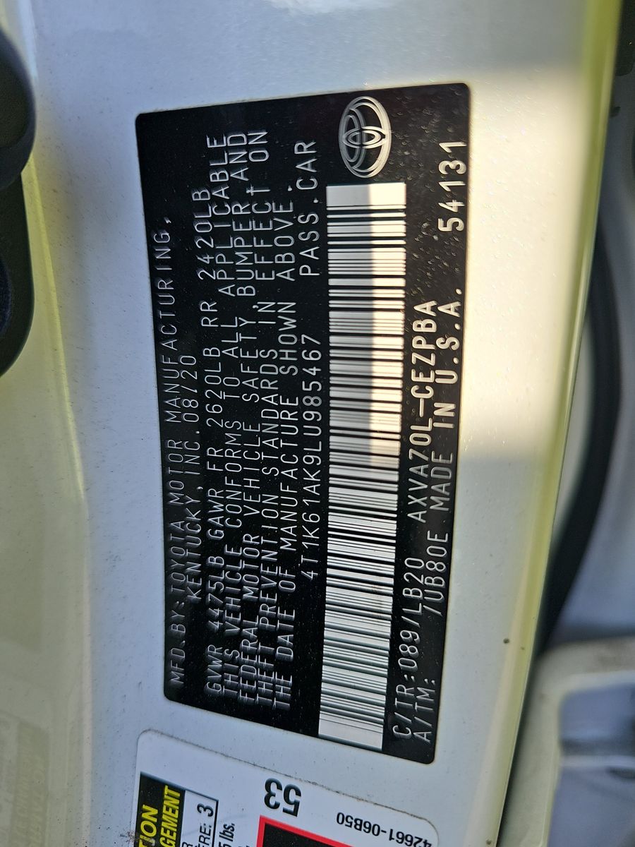 2020 Toyota Camry XSE FWD