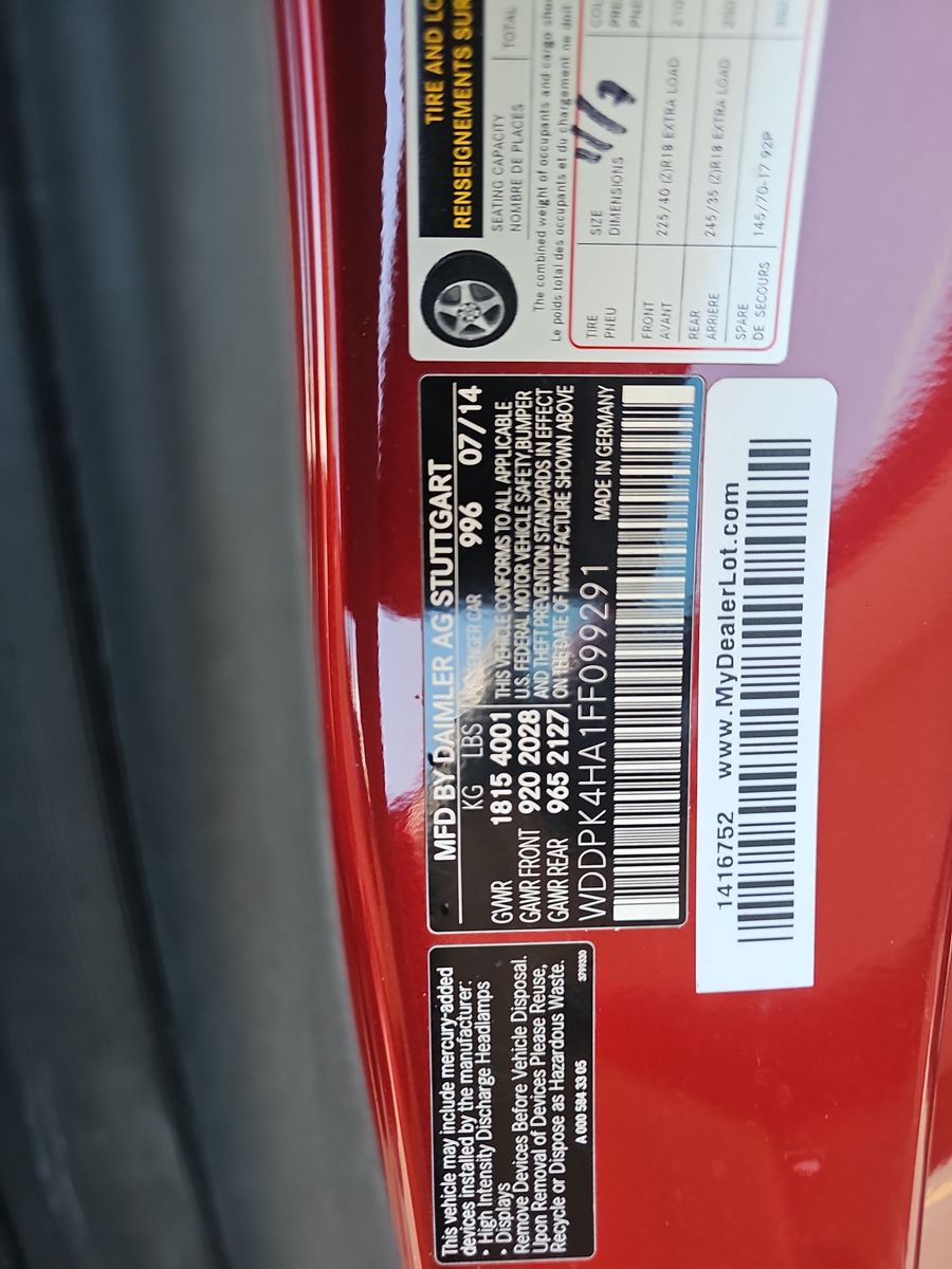 2015 Mercedes-Benz SLK-Class SLK 250 RWD