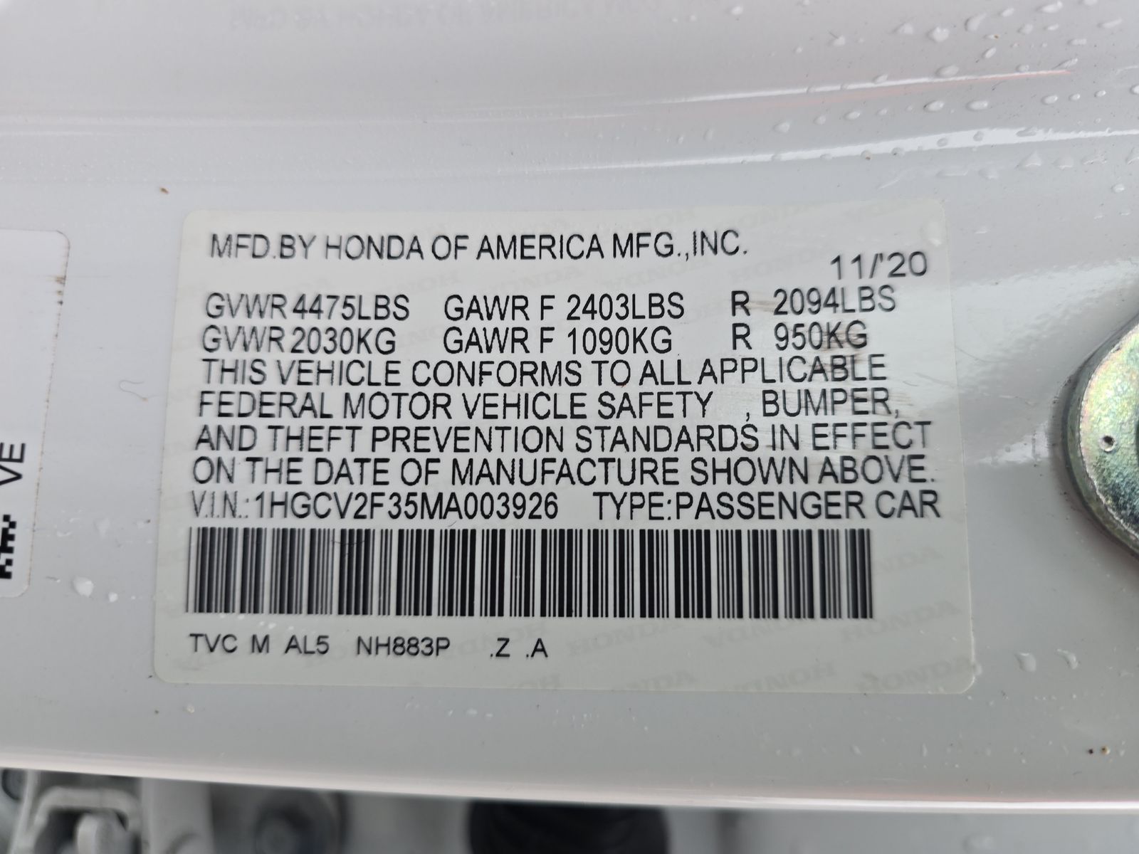 2021 Honda Accord Sport FWD