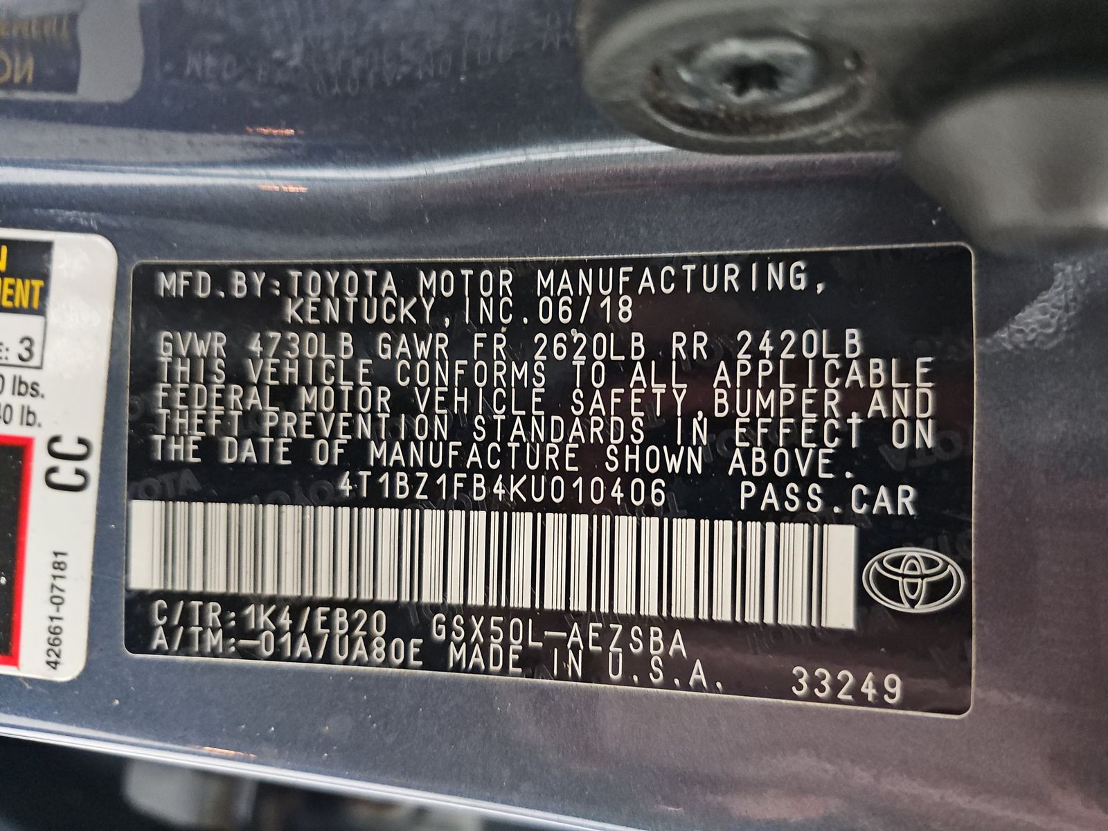 2019 Toyota Avalon Touring FWD