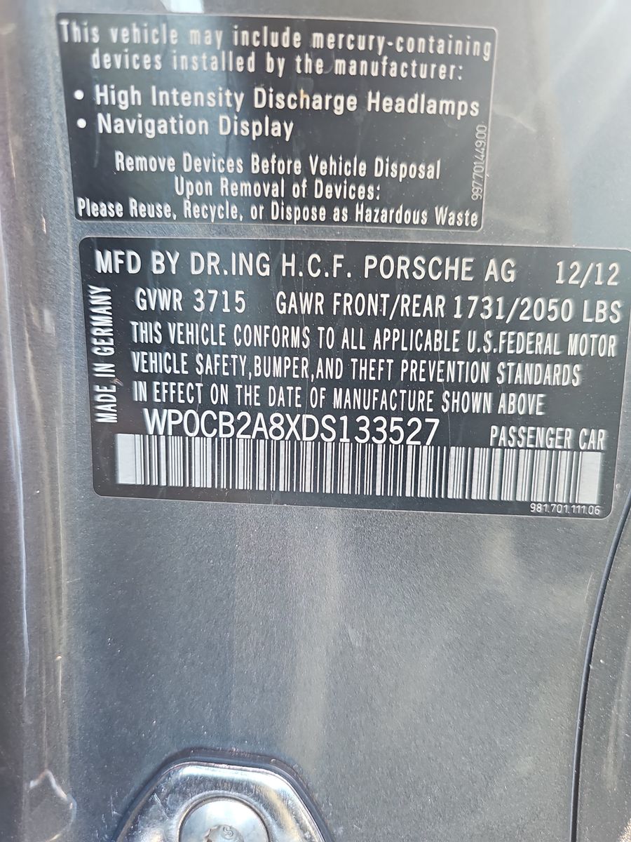 2013 Porsche Boxster S RWD