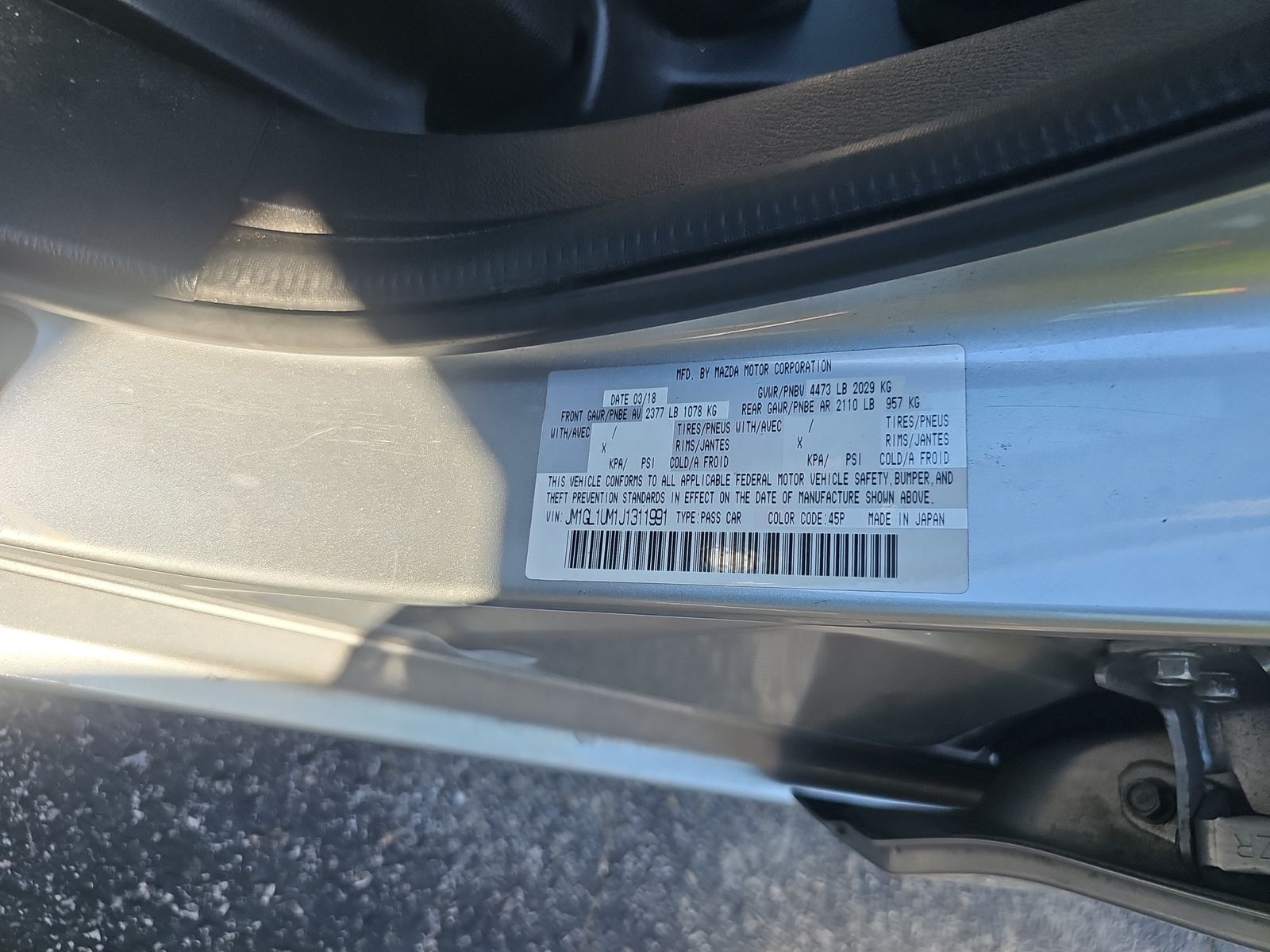 2018 MAZDA MAZDA6 Sport FWD