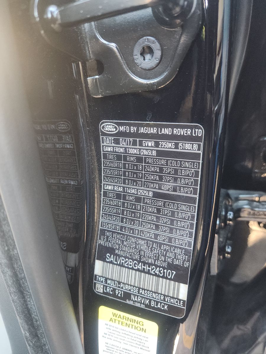 2017 Land Rover Range Rover Evoque HSE AWD