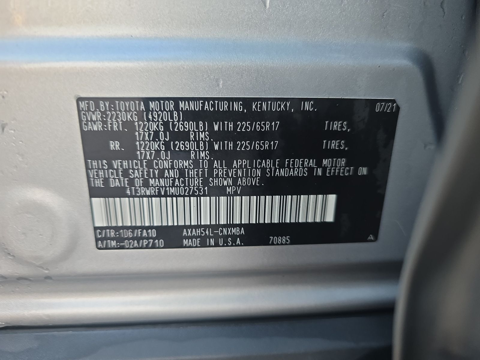 2021 Toyota RAV4 Hybrid XLE AWD