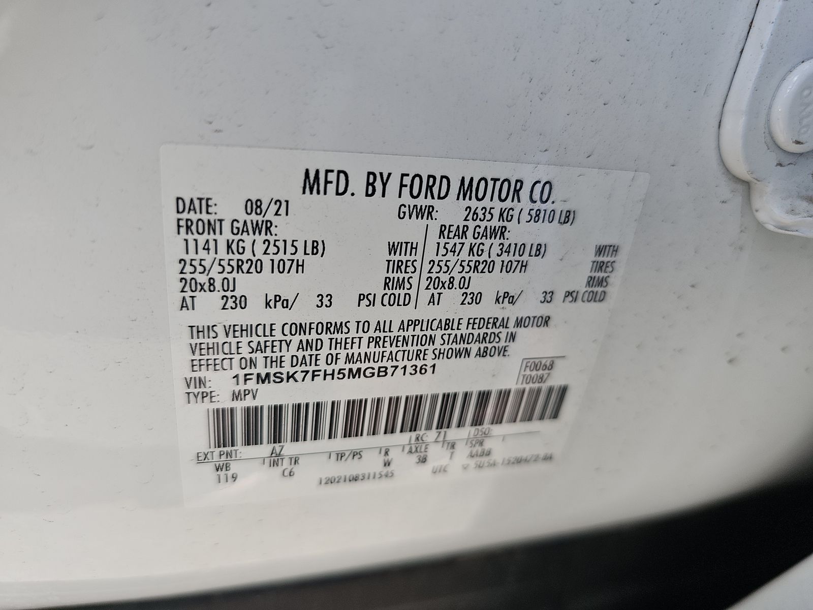 2021 Ford Explorer Limited RWD