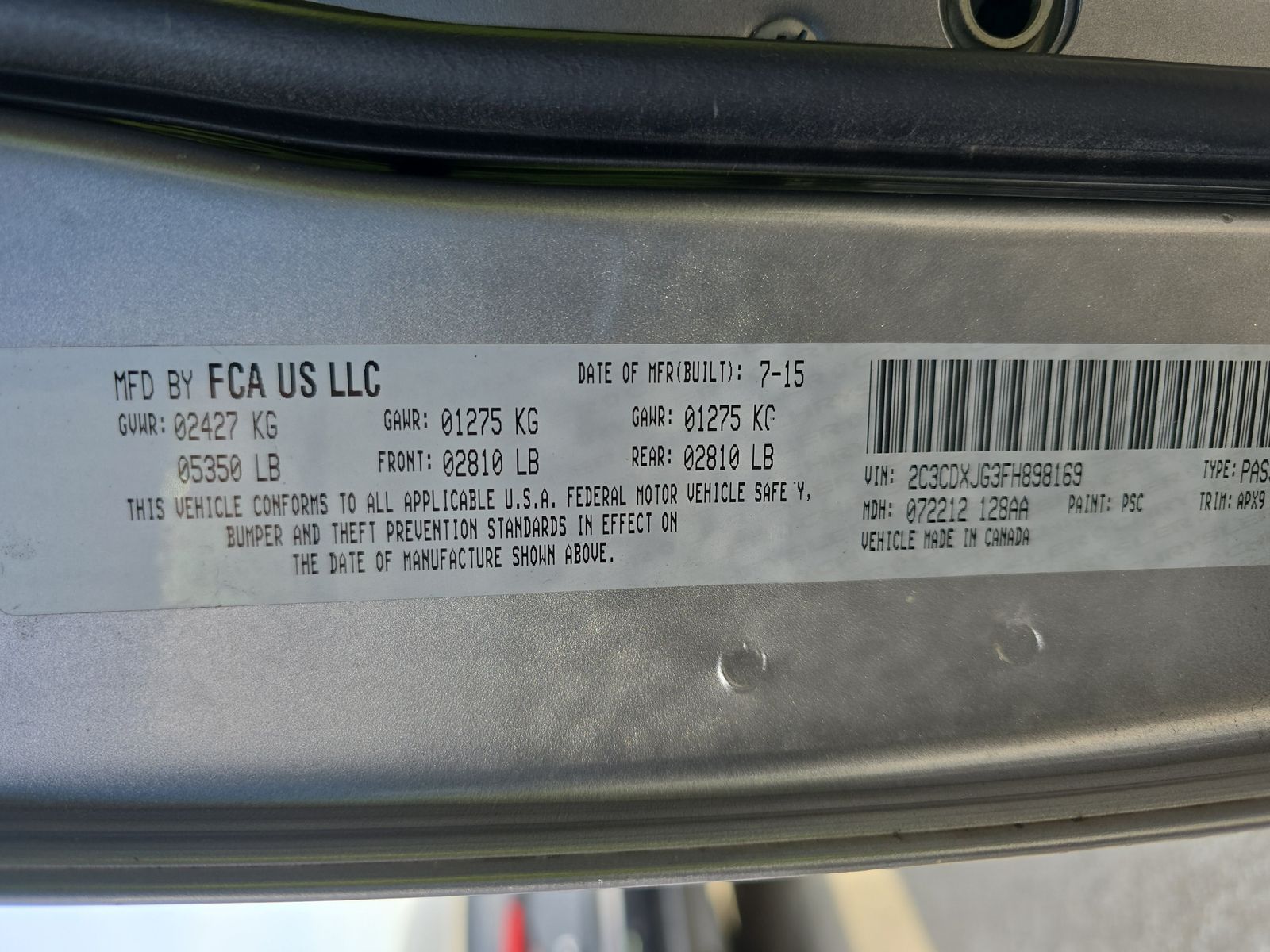 2015 Dodge Charger SXT AWD