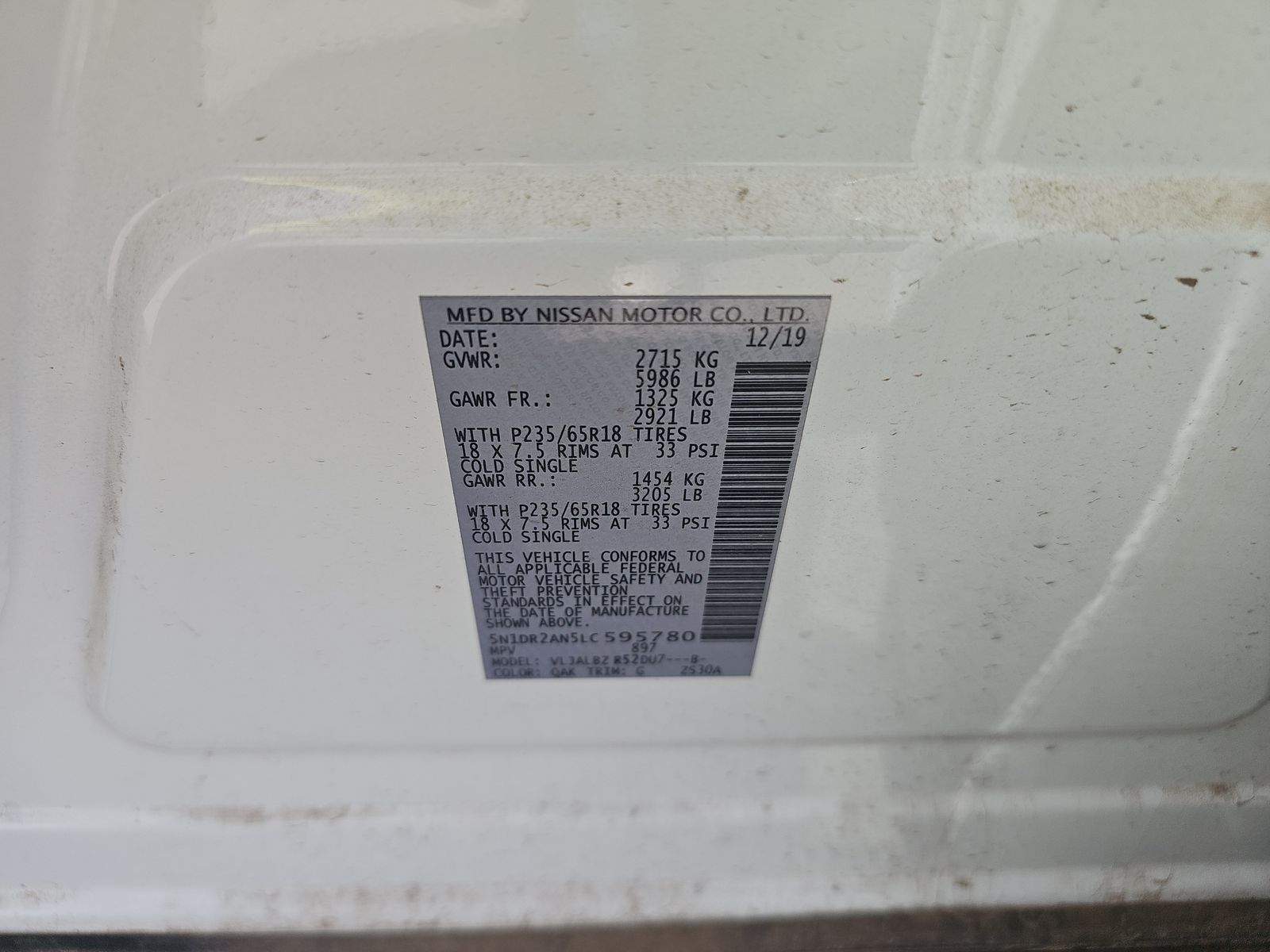 2020 Nissan Pathfinder S FWD