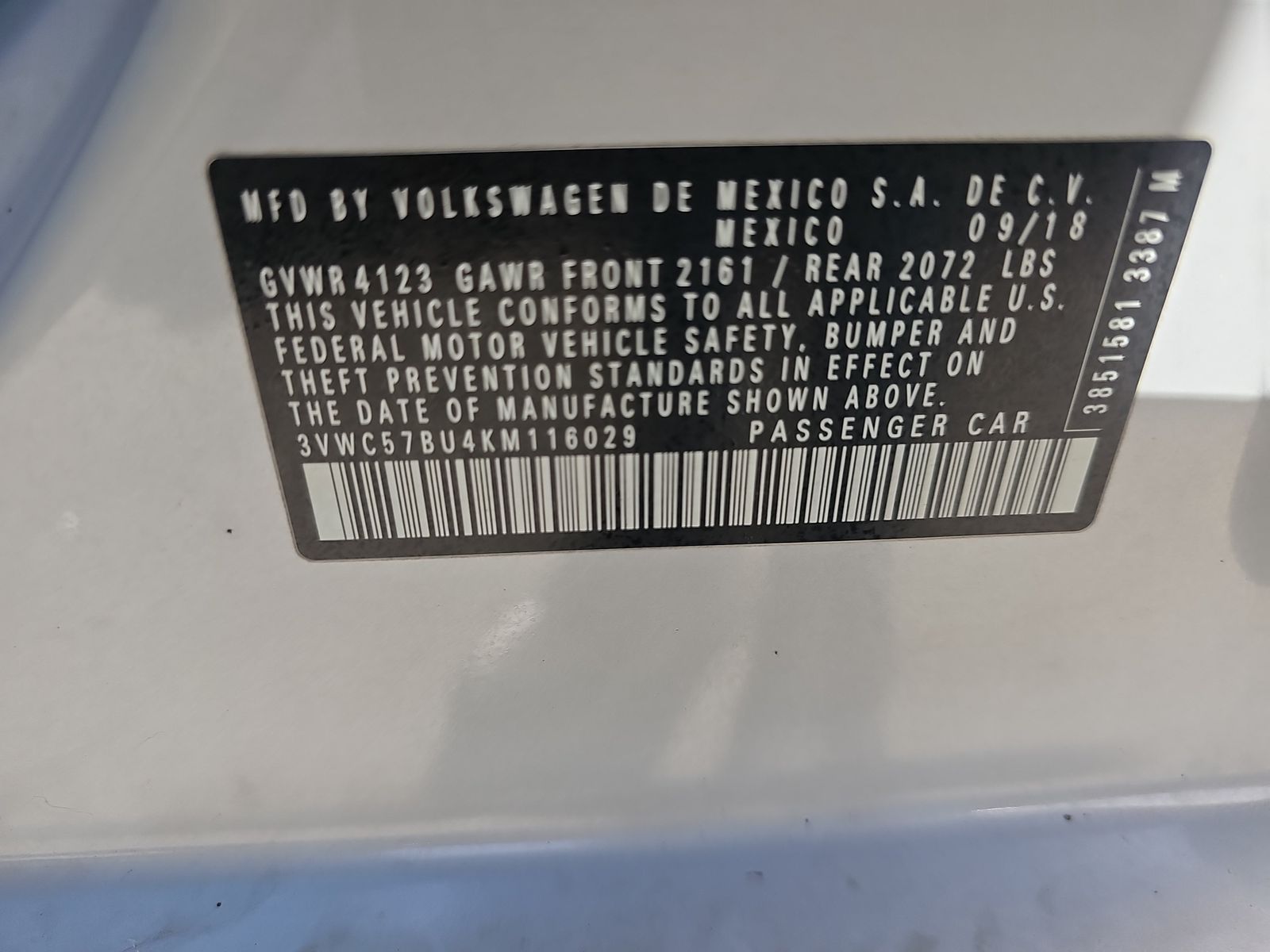 2019 Volkswagen Jetta 1.4T S FWD